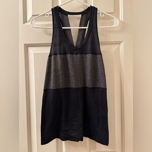 Lululemon Pedal To The Medal Singlet Tank Top Sz 4 Black Heathered Black *READ*
